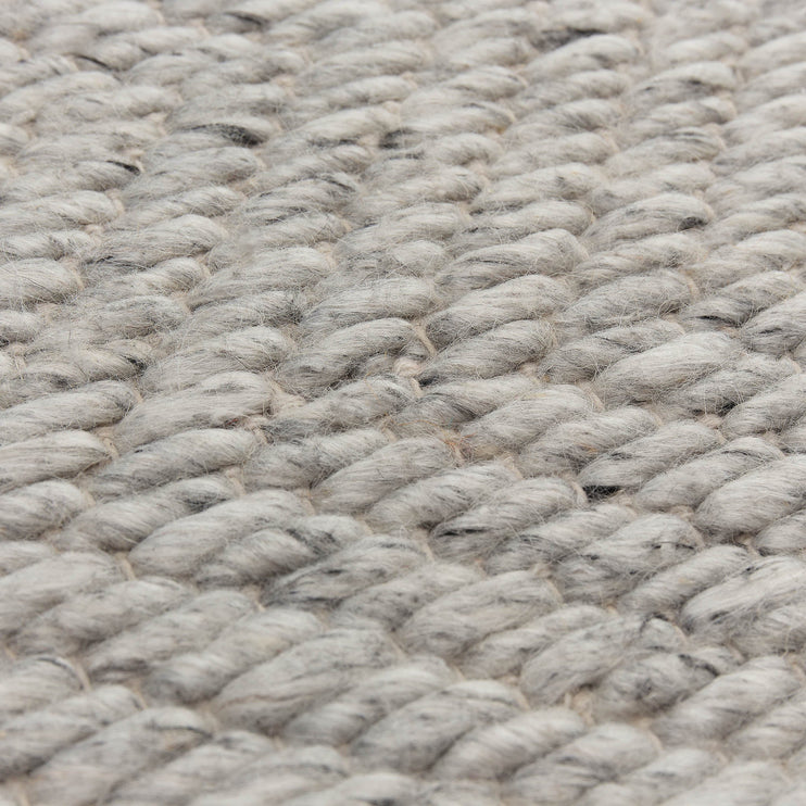 Teppich Nadu, Silbergrau Melange, 80% Wolle & 20% Baumwolle | URBANARA Wollteppiche
