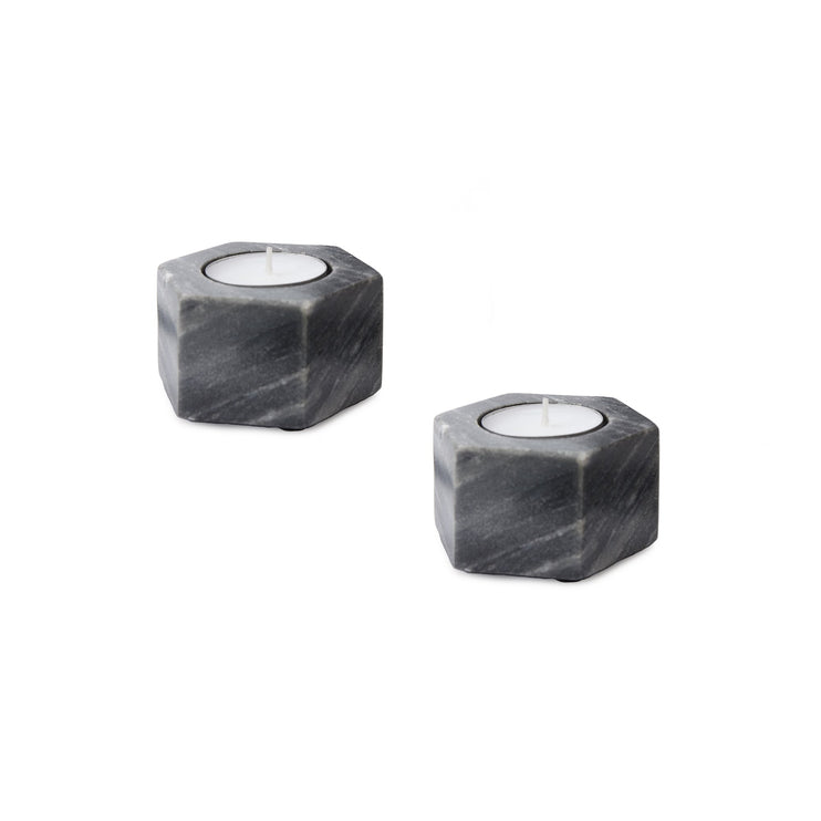 Kerzenhalter Nanda, Schwarz, 100% Marmor