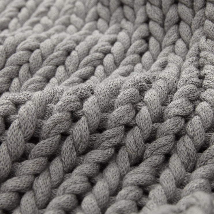 Baumwolldecke Neiva Hellgrau-Melange, 100% Baumwolle | URBANARA Baumwolldecken