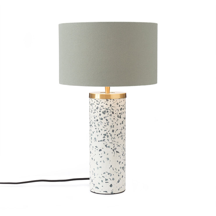 Tischlampe Nindra Helles Graugrün, 100% Baumwolle | URBANARA Tischleuchten