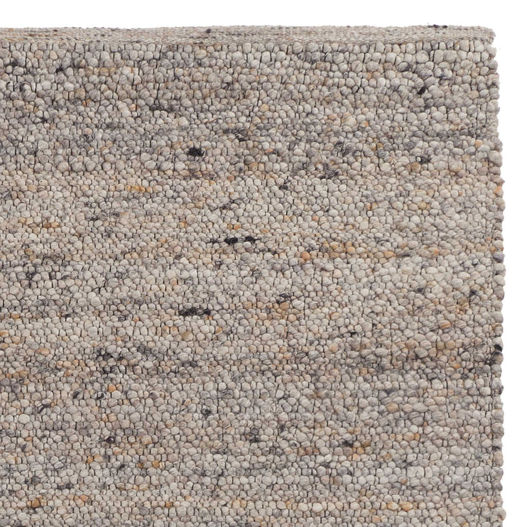 Teppich Nunja Steingrau-Melange & Anthrazit & Ocker, 100% Wolle & 30% Jute