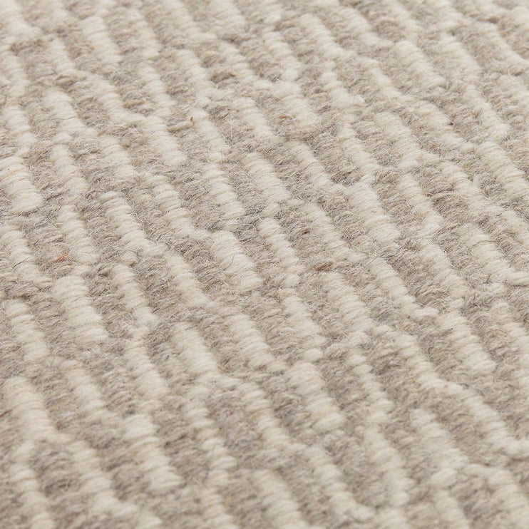 Teppich Overod Hellgrau & Eierschale, 100% Schurwolle & 50% Baumwolle | Hochwertige Wohnaccessoires