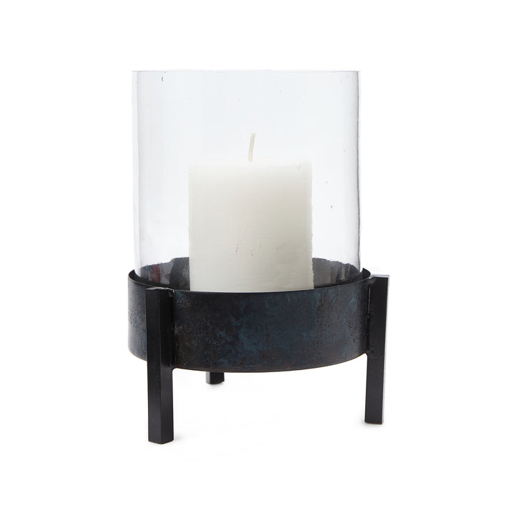 Windlicht Ozar Schwarz, 100% Glas & 100% Metall