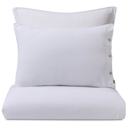 Bettdeckenbezug Ravia Weiß, 50% Recyceltes Leinen & 50% Baumwolle