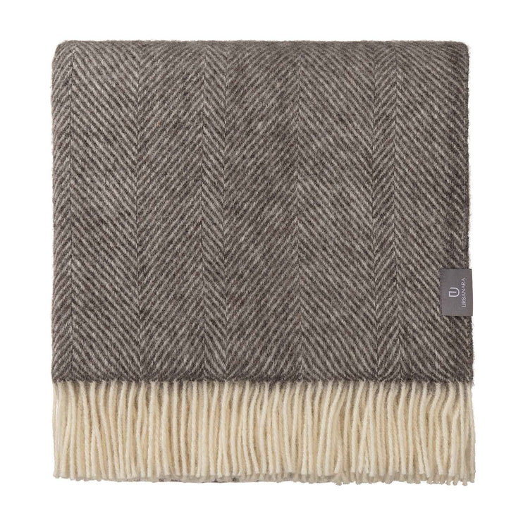 Wolldecke Salantai Grau & Creme, 100% Schurwolle | Hochwertige Wohnaccessoires