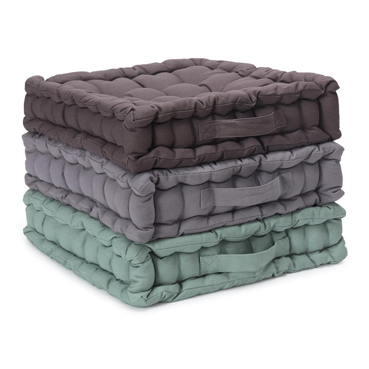 Bodenkissen Silna Dunkelgrau, 100% Baumwolle & 100% Polyester | URBANARA Hocker & Poufs