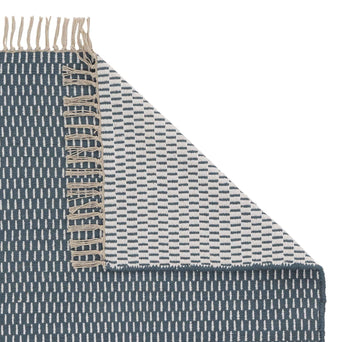 Upani runner, teal & natural, 100% cotton