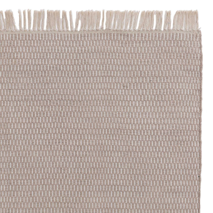 Baumwollteppich Upani Sandstein-Melange & Naturweiß, 100% Baumwolle