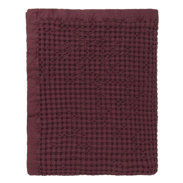 Tagesdecke Veiros Sao, Weinrot, 100% Baumwolle