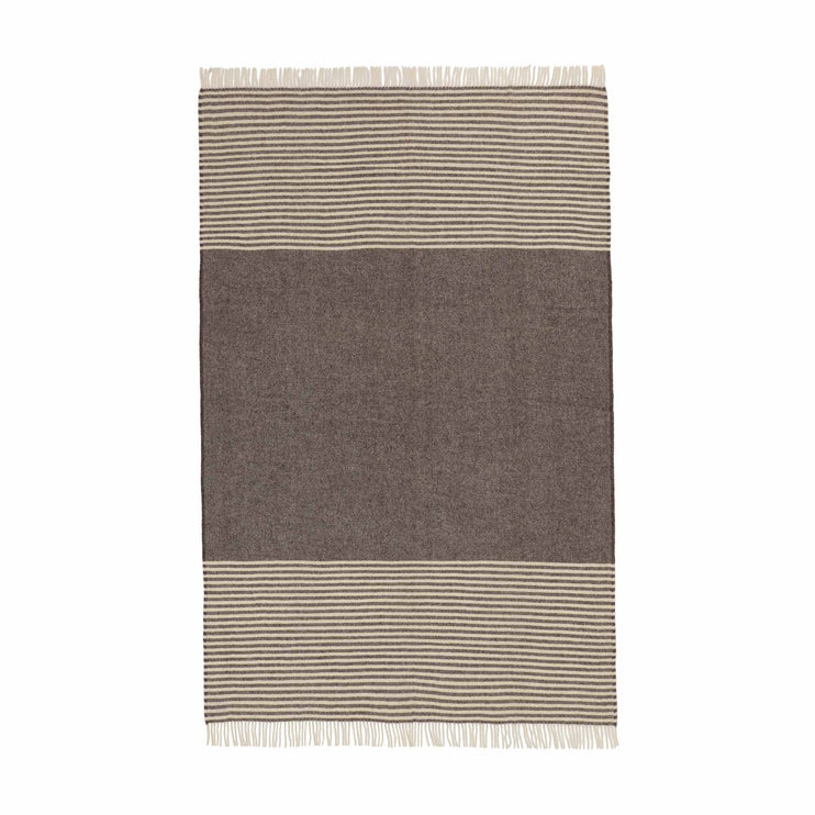 Wolldecke Visby Braun & Creme, 100% Schurwolle | URBANARA Wolldecken