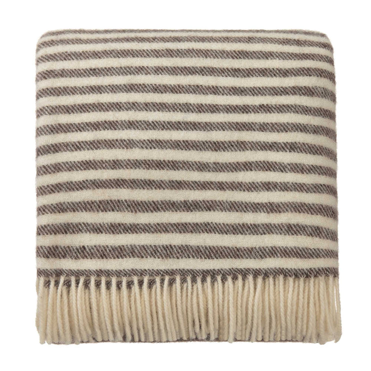 Wolldecke Visby Braun & Creme, 100% Schurwolle
