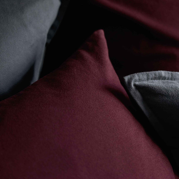 Flanell-Bettwäsche Montrose Weinrot, 100% Baumwolle | Hochwertige Wohnaccessoires
