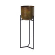 Blumentopf Zaroli Messing & Senfgelb, 100% Metall | URBANARA Wohnzimmer Accessoires